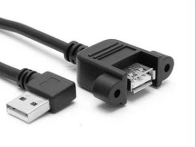 USB 2.0 una femmina da pannello montare USB un maschio ad angolo retto Spina cavo di prolunga