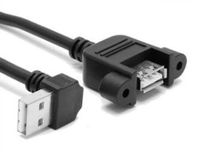 Pannello Mount USB 2.0 una femmina ad USB un maschio alto angolo spina cavo di prolunga
